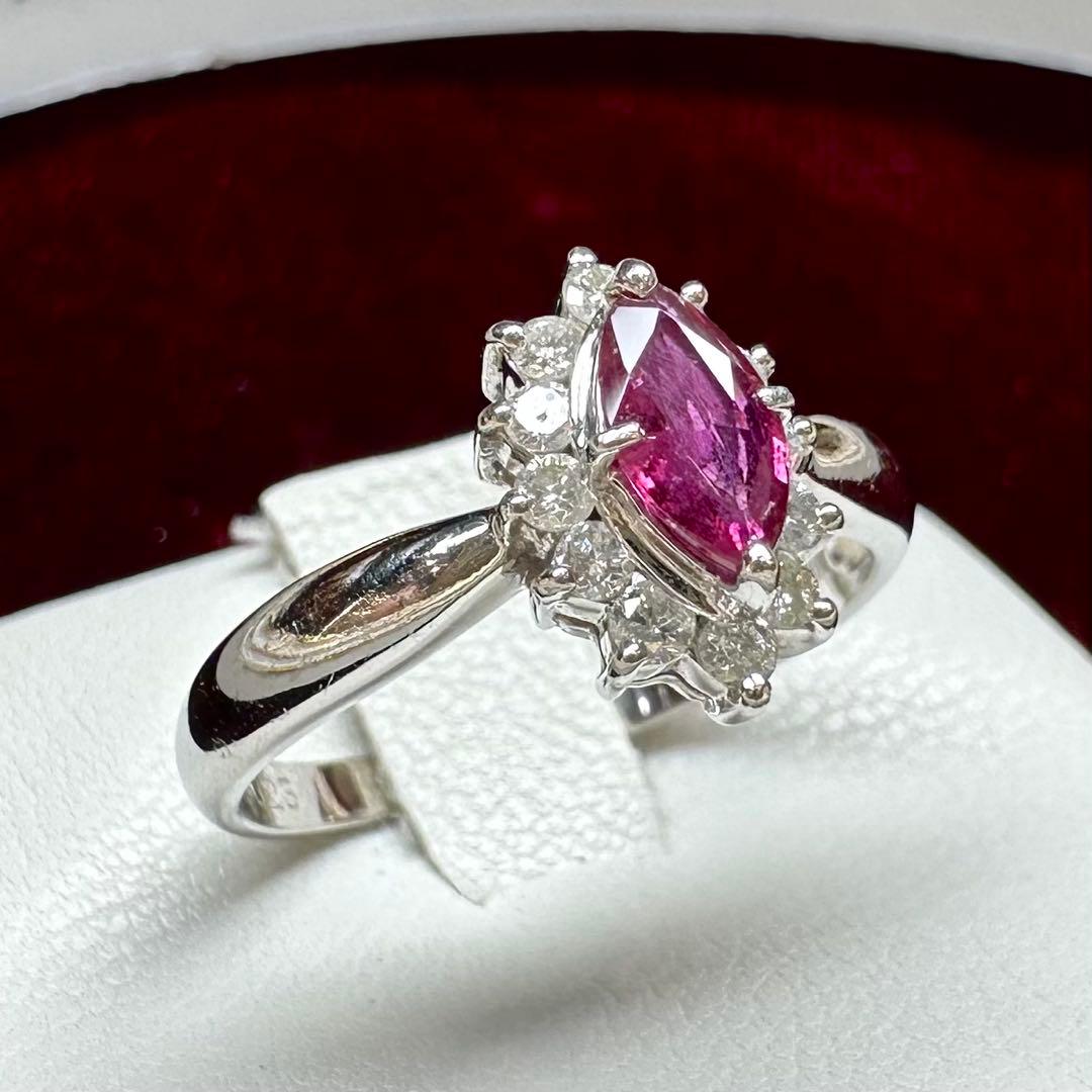 JEWELRY MAKI PT850 ルビー 0.37ct ダイヤリング