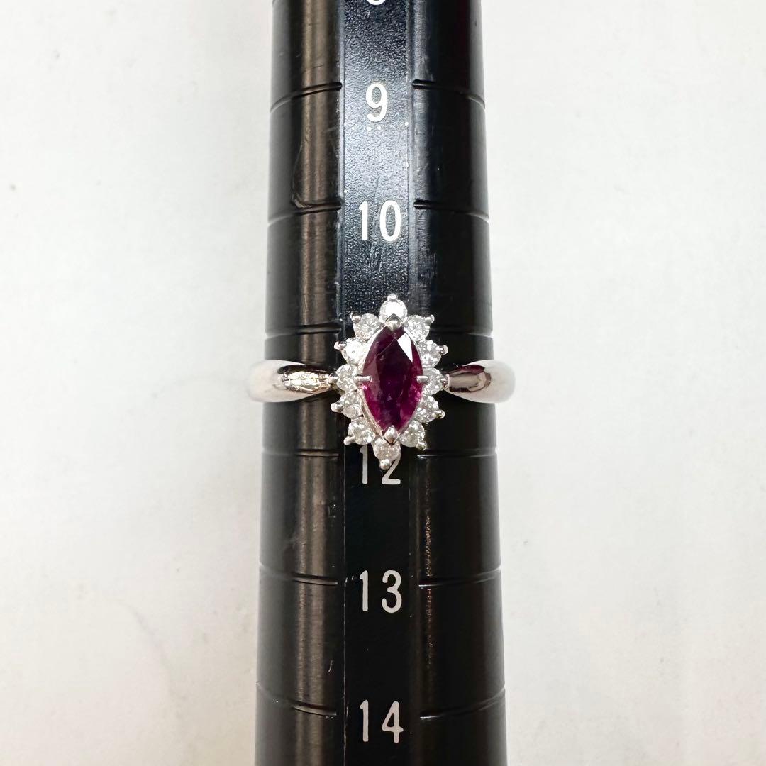 JEWELRY MAKI PT850 ルビー 0.37ct ダイヤリング