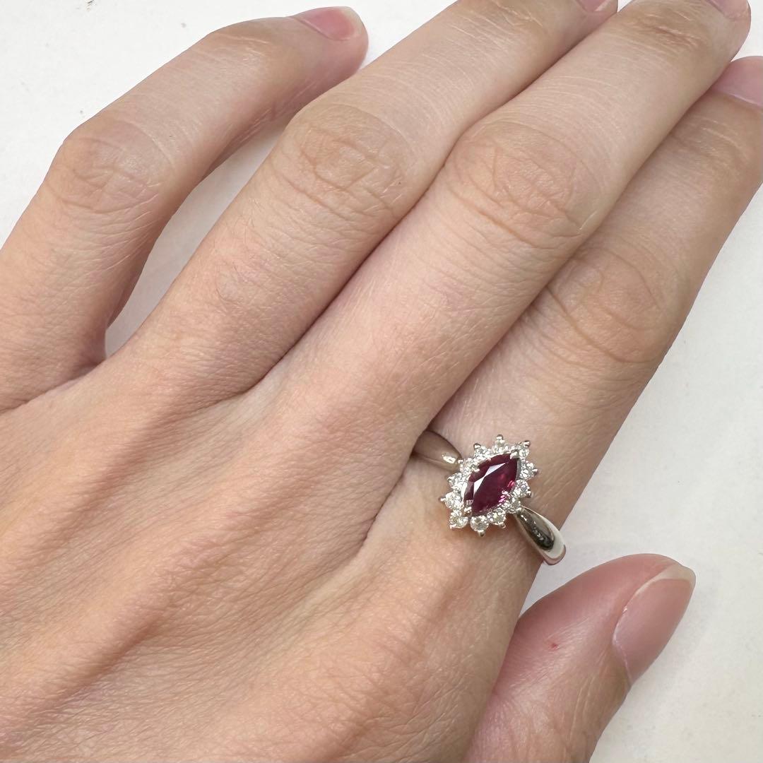 JEWELRY MAKI PT850 ルビー 0.37ct ダイヤリング