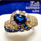 K18 サファイア ダイヤモンド ハートリング 0.8ct