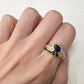 K18 サファイア ダイヤモンド ハートリング 0.8ct