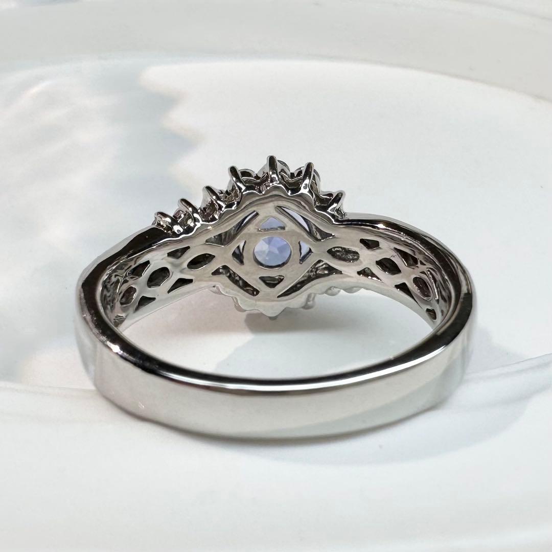 【美品】PT900 ベニトアイトリング 1.104ct ダイヤモンド取り巻き