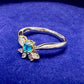PT900/K18 パライバトルマリン ダイヤモンド リング 0.18ct