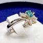 PT900/K18 パライバトルマリン ダイヤモンド リング 0.18ct