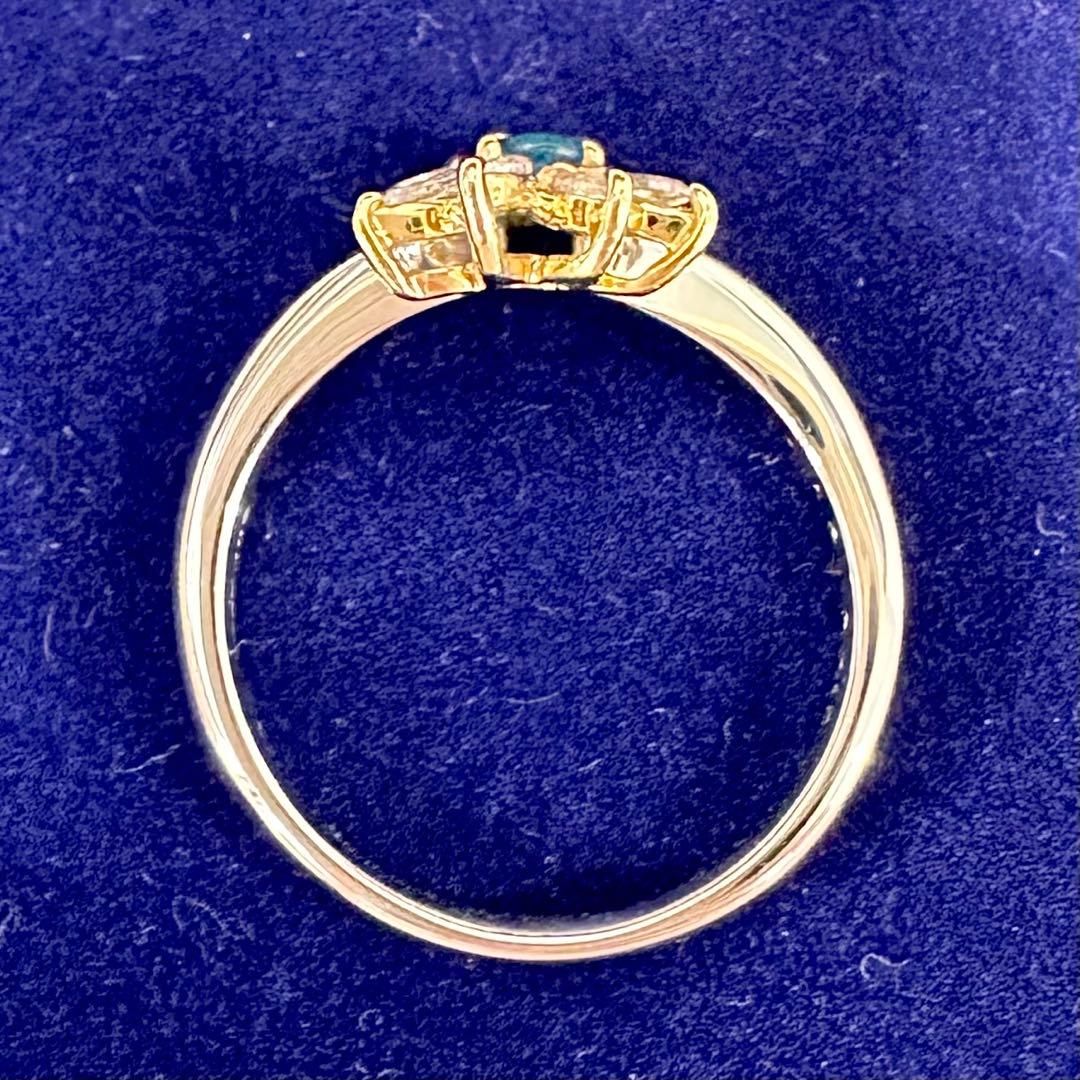 PT900/K18 パライバトルマリン ダイヤモンド リング 0.18ct