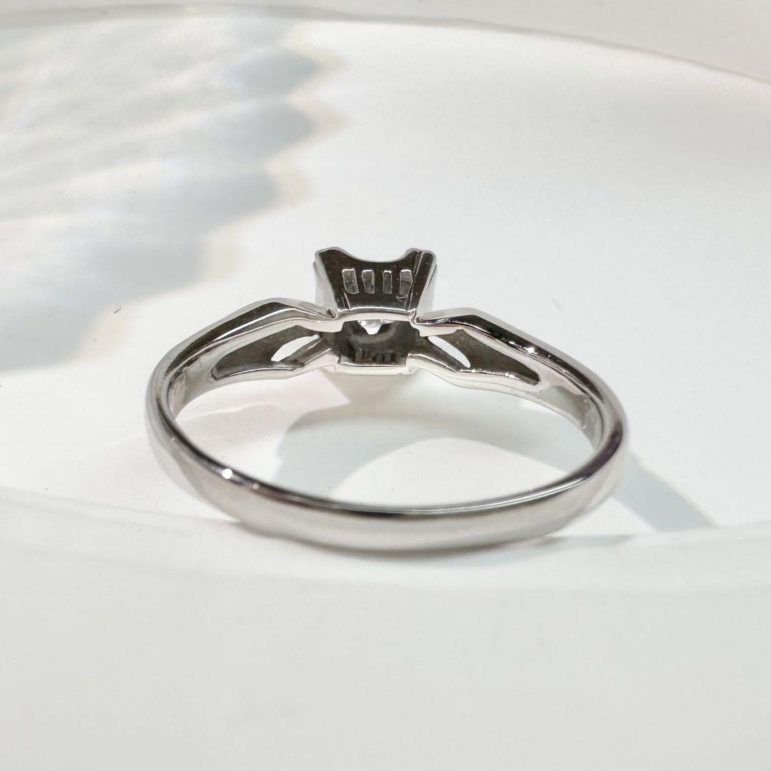 【美品】K14WG ダイヤモンド 0.05ct リング