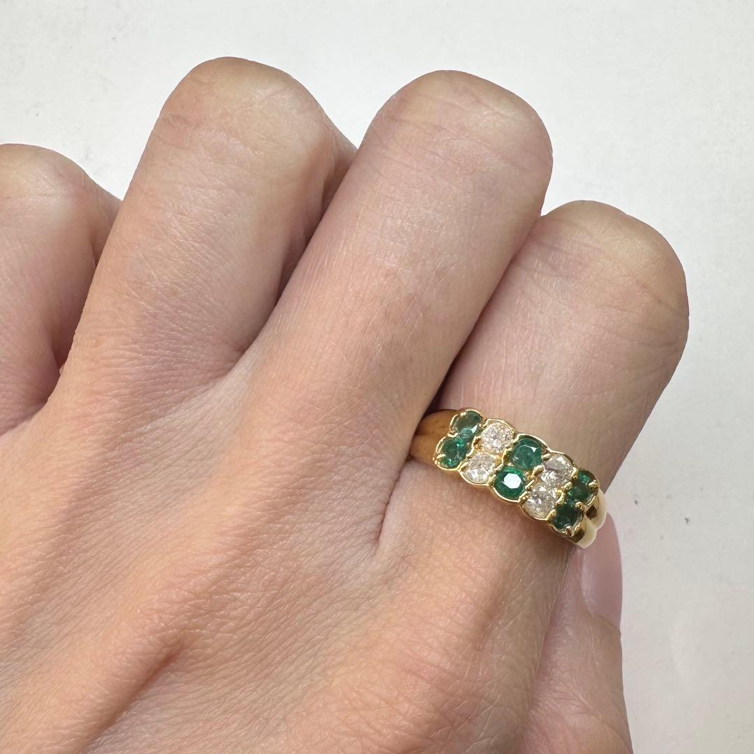 【K18】エメラルド0.47ct リング