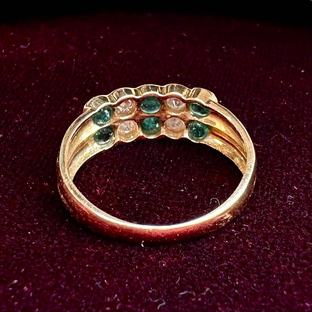 【K18】エメラルド0.47ct リング