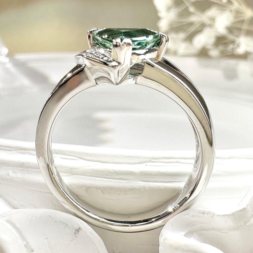 【美品】PT900 ラグーントルマリン 1.29ct リング