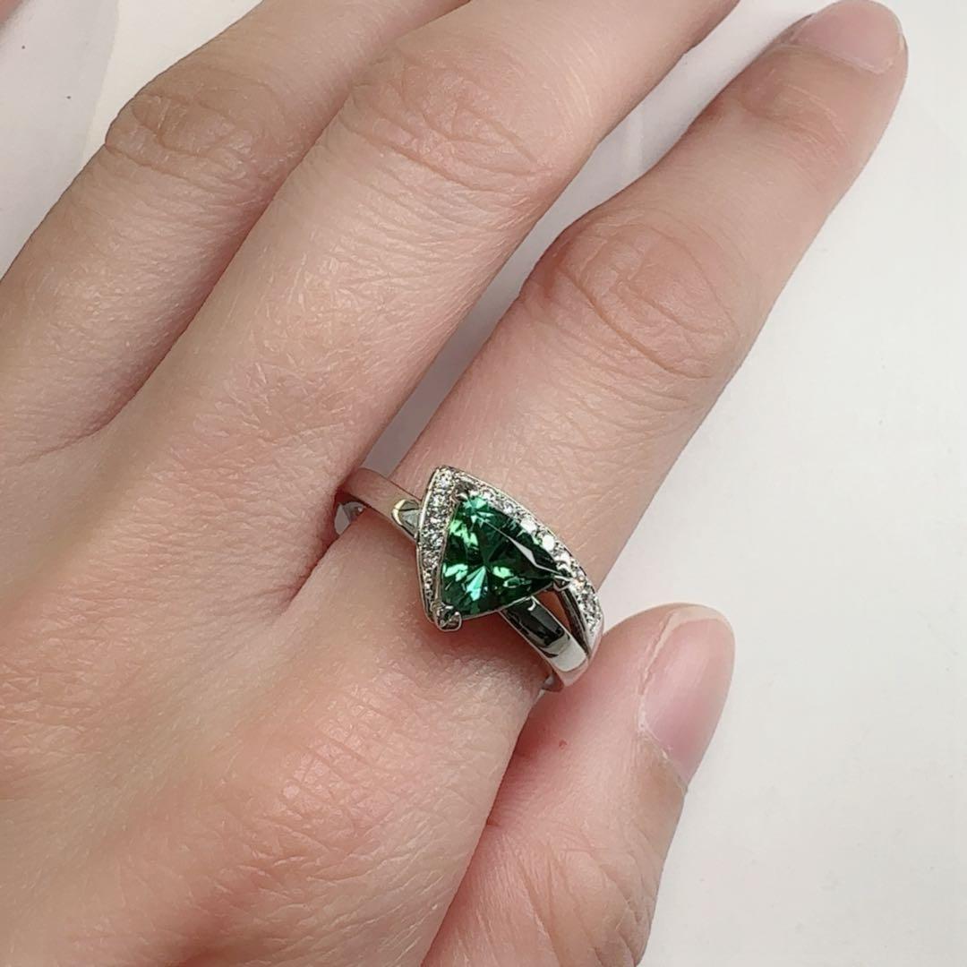 【美品】PT900 ラグーントルマリン 1.29ct リング