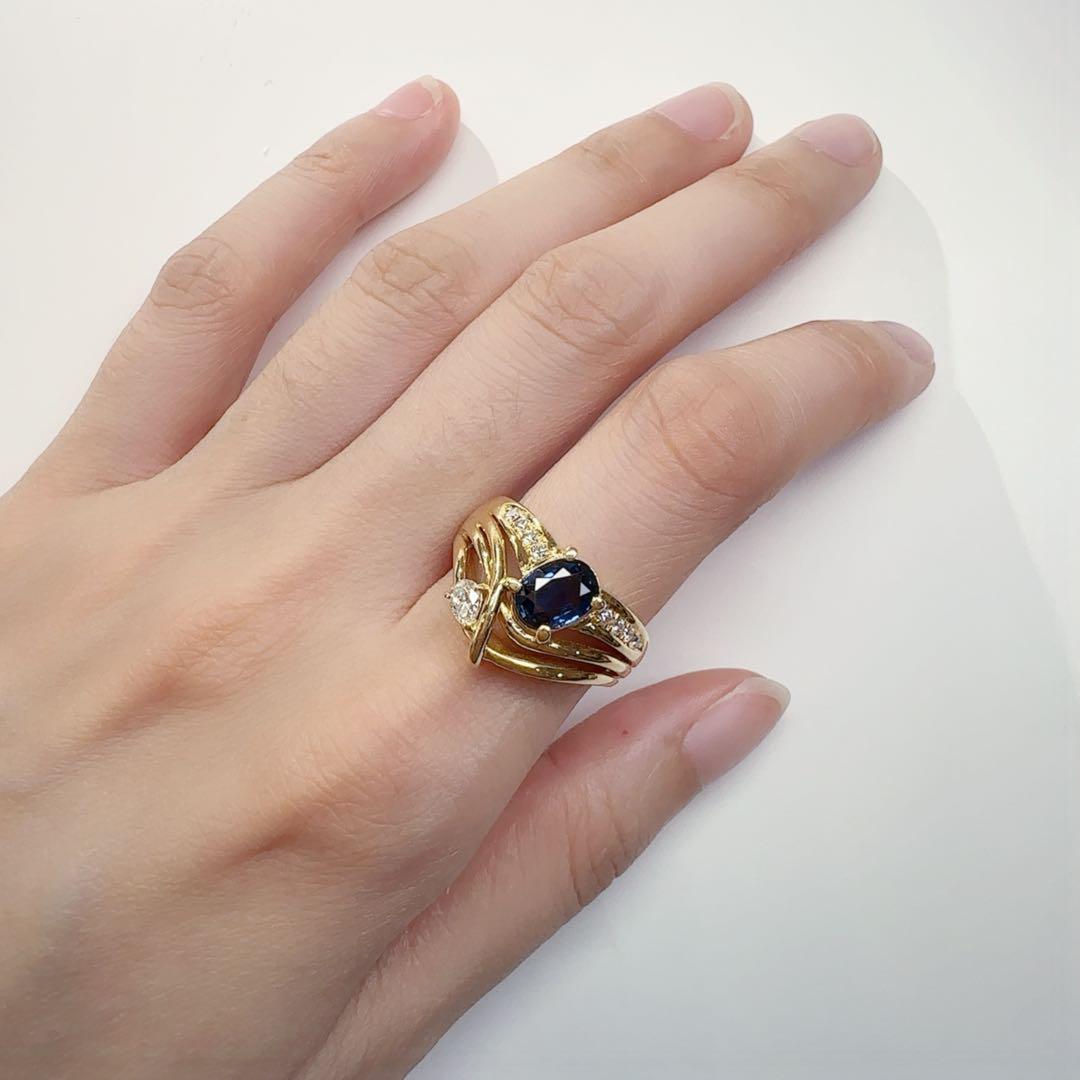 【K18】サファイア 1.06ct ダイヤ リング デザイン