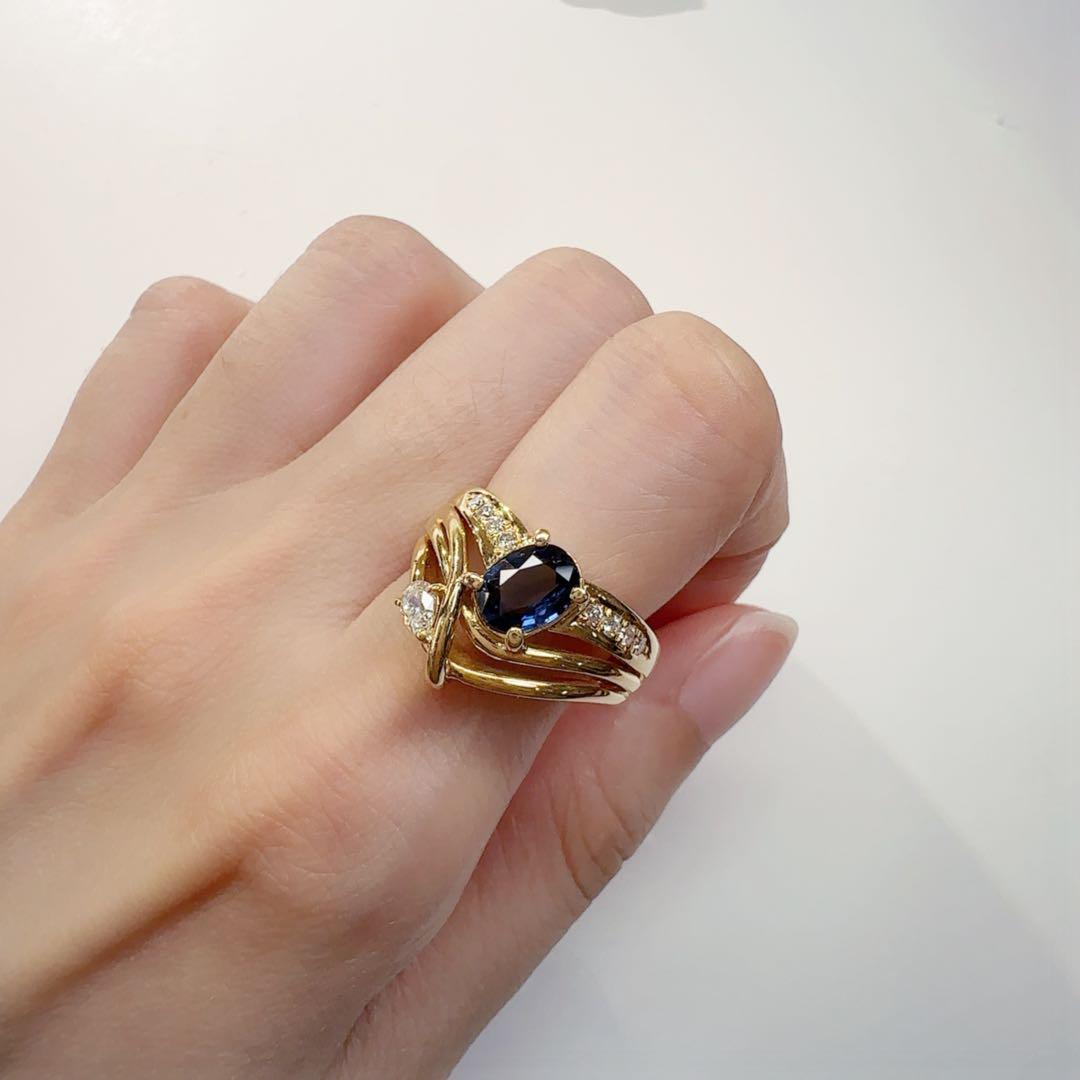 【K18】サファイア 1.06ct ダイヤ リング デザイン