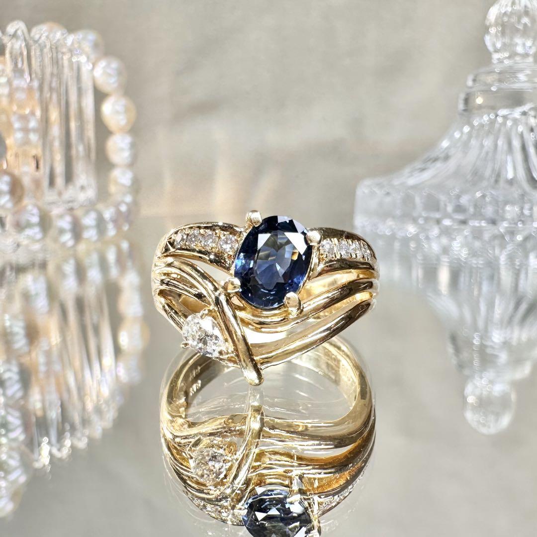 【K18】サファイア 1.06ct ダイヤ リング デザイン
