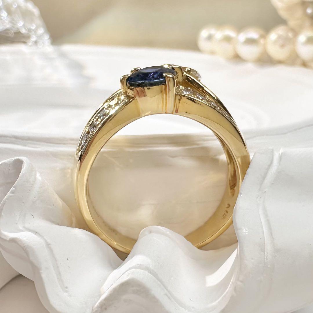 【K18】サファイア 1.06ct ダイヤ リング デザイン