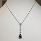 PT850 サファイア1.10ct ダイヤモンド ティアドロップネックレス
