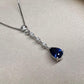 PT850 サファイア1.10ct ダイヤモンド ティアドロップネックレス