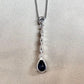 PT850 サファイア1.10ct ダイヤモンド ティアドロップネックレス