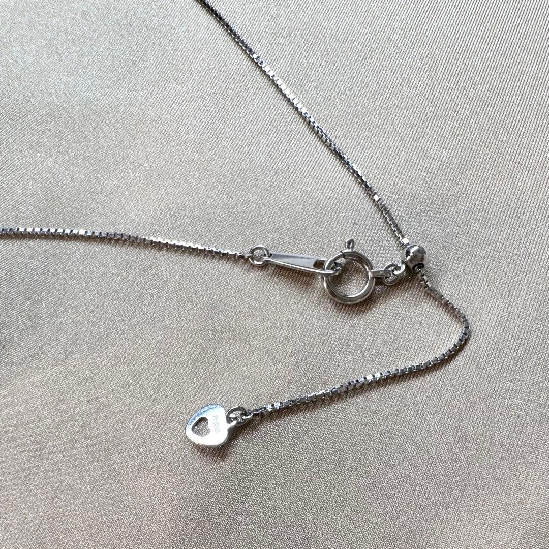 PT850 サファイア1.10ct ダイヤモンド ティアドロップネックレス