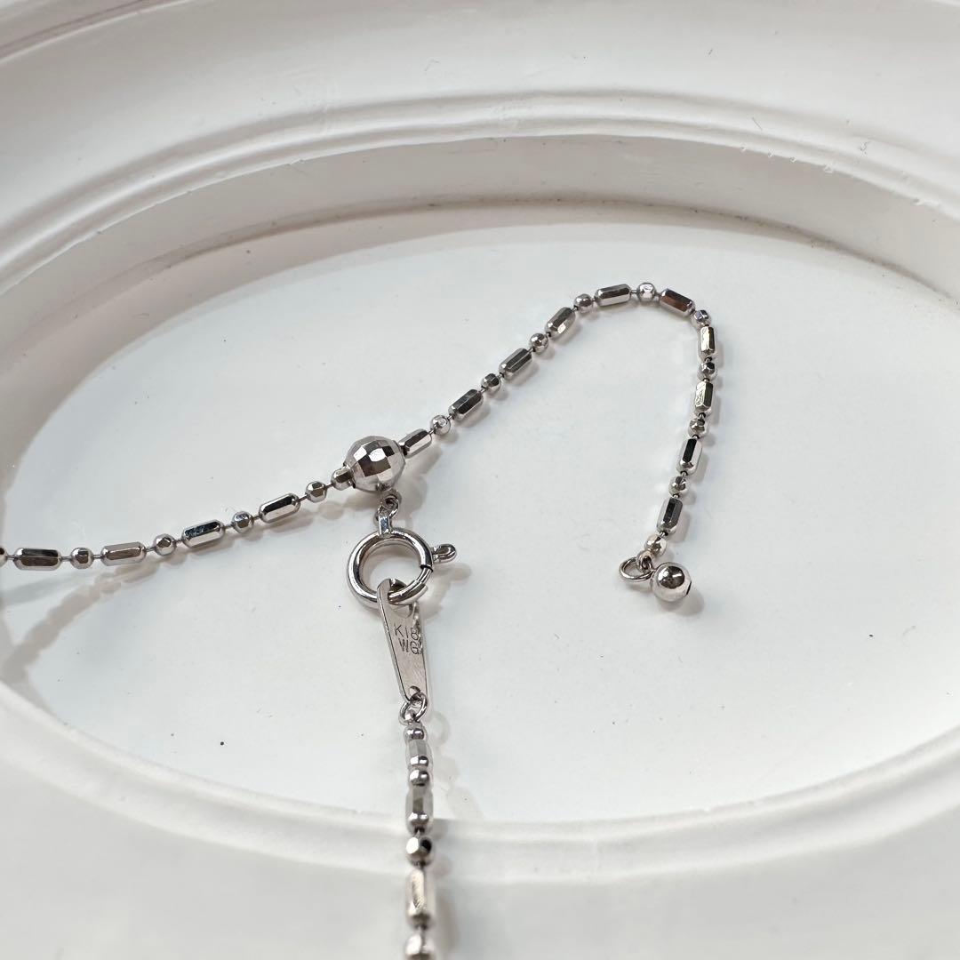 K18WG ラベンダー翡翠 24ct ダイヤモンド ネックレス
