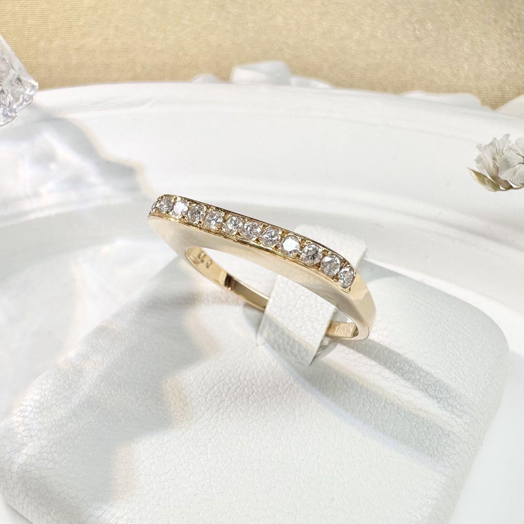 【田崎】K18 ダイヤモンド 0.17ct リング シンプル