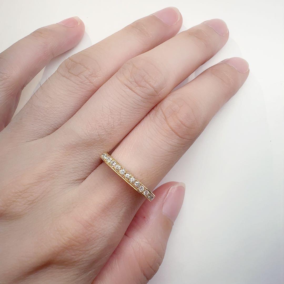 【田崎】K18 ダイヤモンド 0.17ct リング シンプル