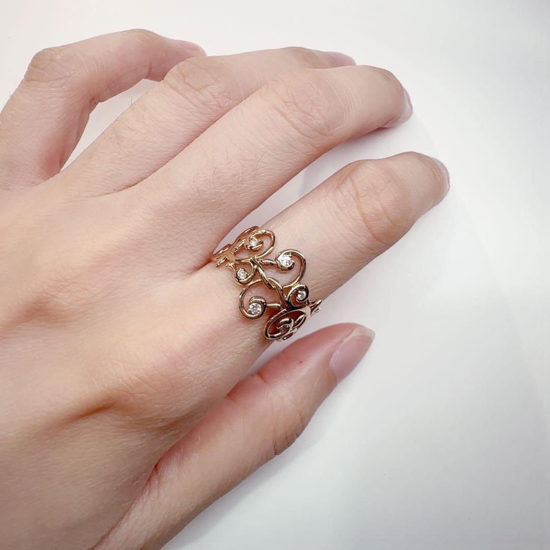 【K18WG】ダイヤモンド 0.10ct リング