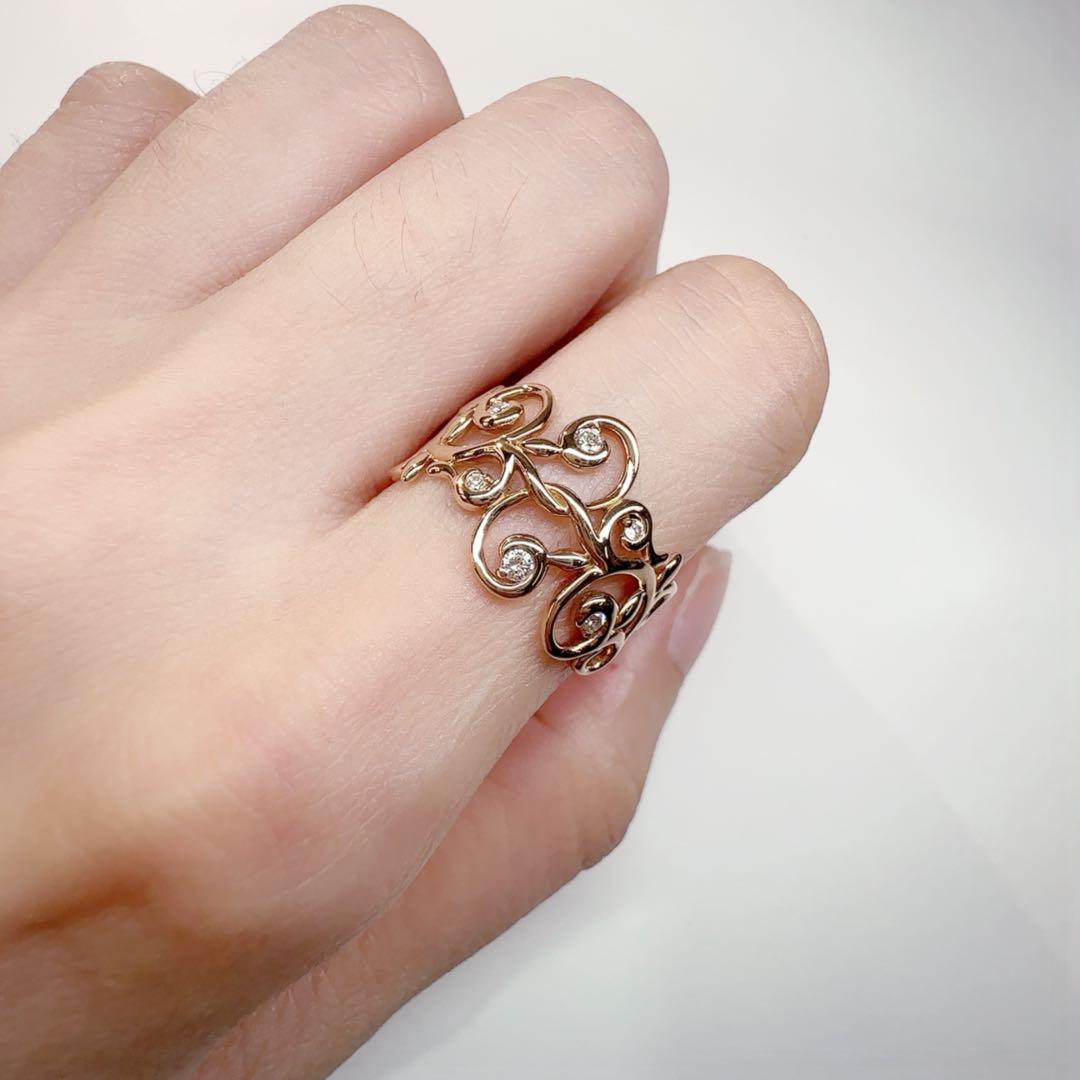 【K18WG】ダイヤモンド 0.10ct リング