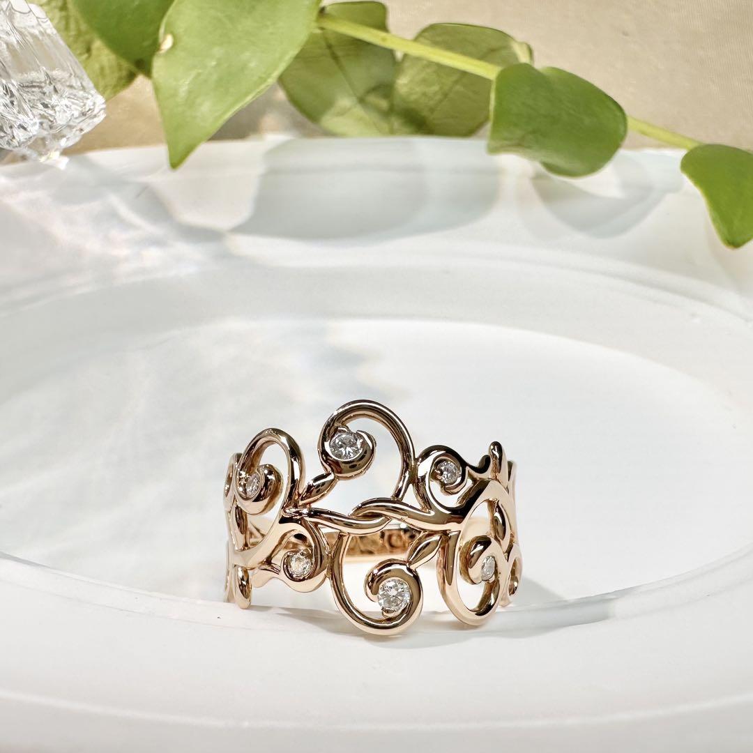 【K18WG】ダイヤモンド 0.10ct リング