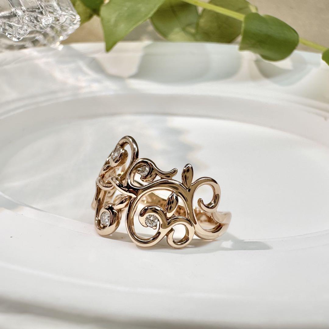 【K18WG】ダイヤモンド 0.10ct リング