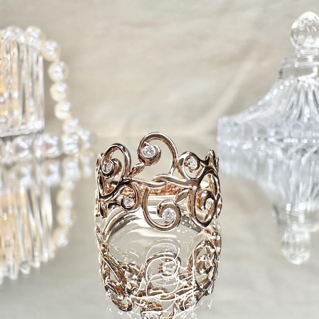 【K18WG】ダイヤモンド 0.10ct リング