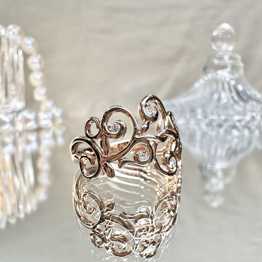 【K18WG】ダイヤモンド 0.10ct リング