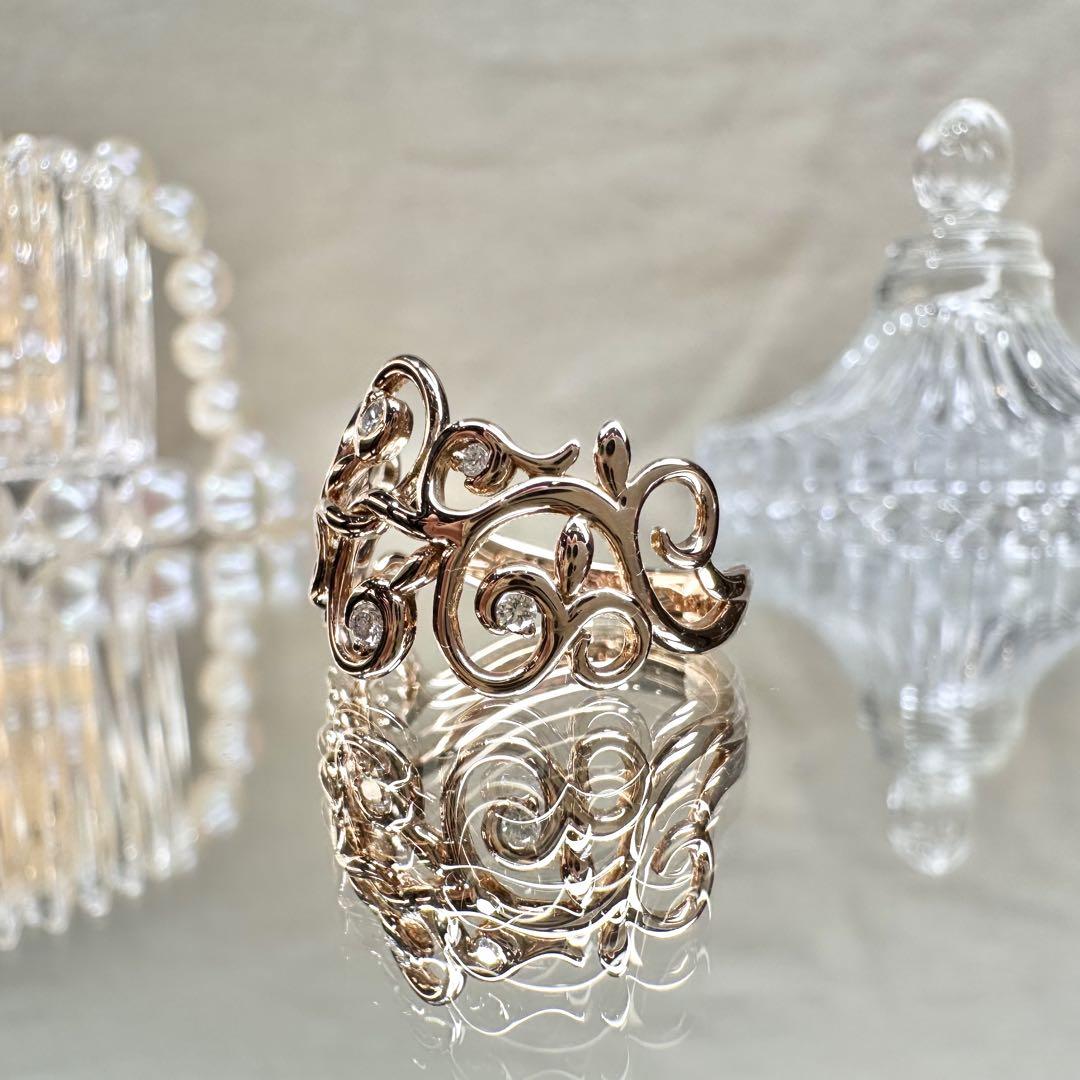 【K18WG】ダイヤモンド 0.10ct リング