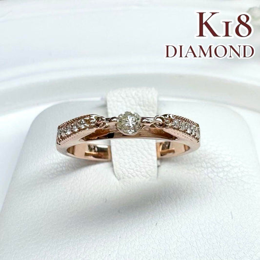 【K18】ダイヤモンド ダンシング　リング