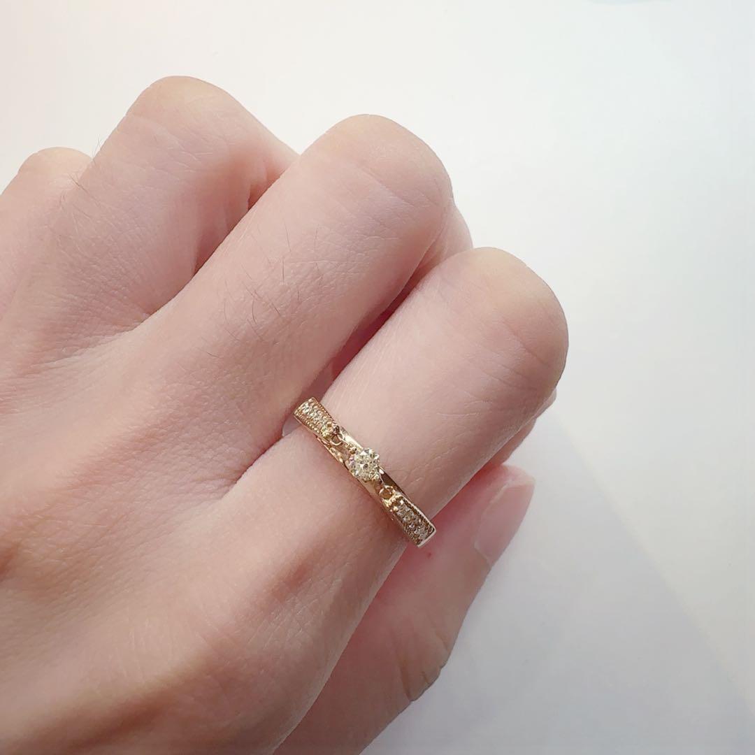 【K18】ダイヤモンド ダンシング　リング