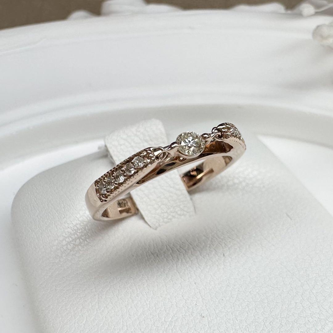 【K18】ダイヤモンド ダンシング　リング