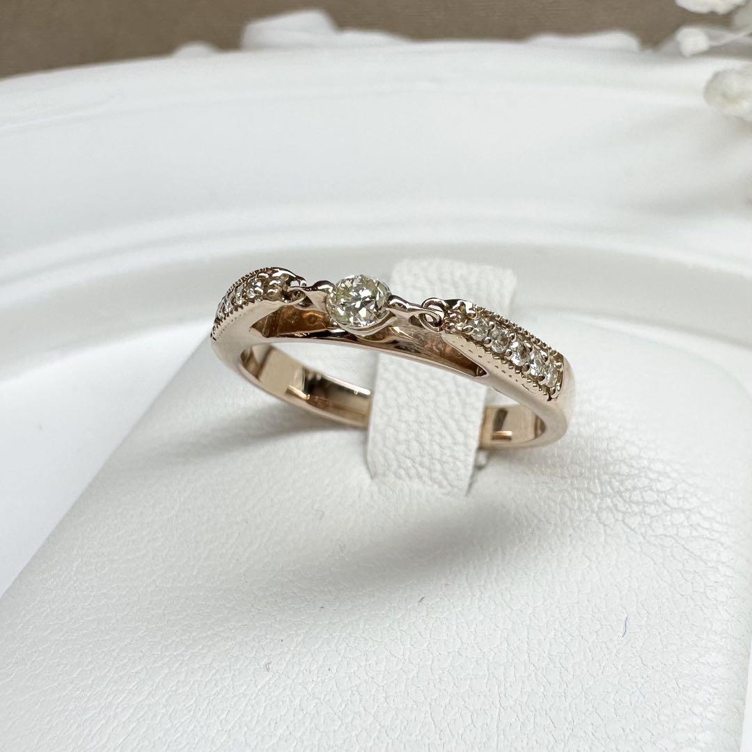 【K18】ダイヤモンド ダンシング　リング