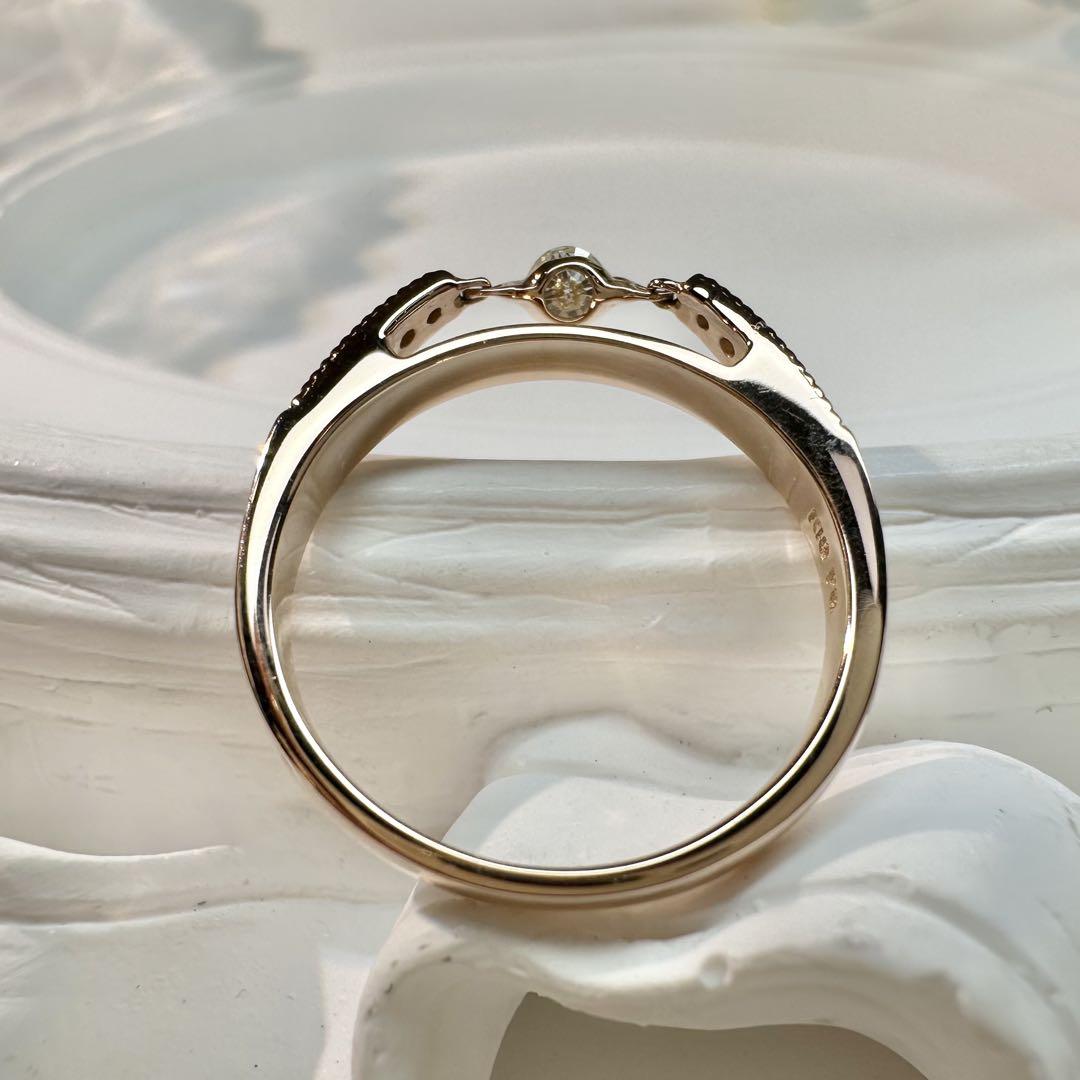 【K18】ダイヤモンド ダンシング　リング