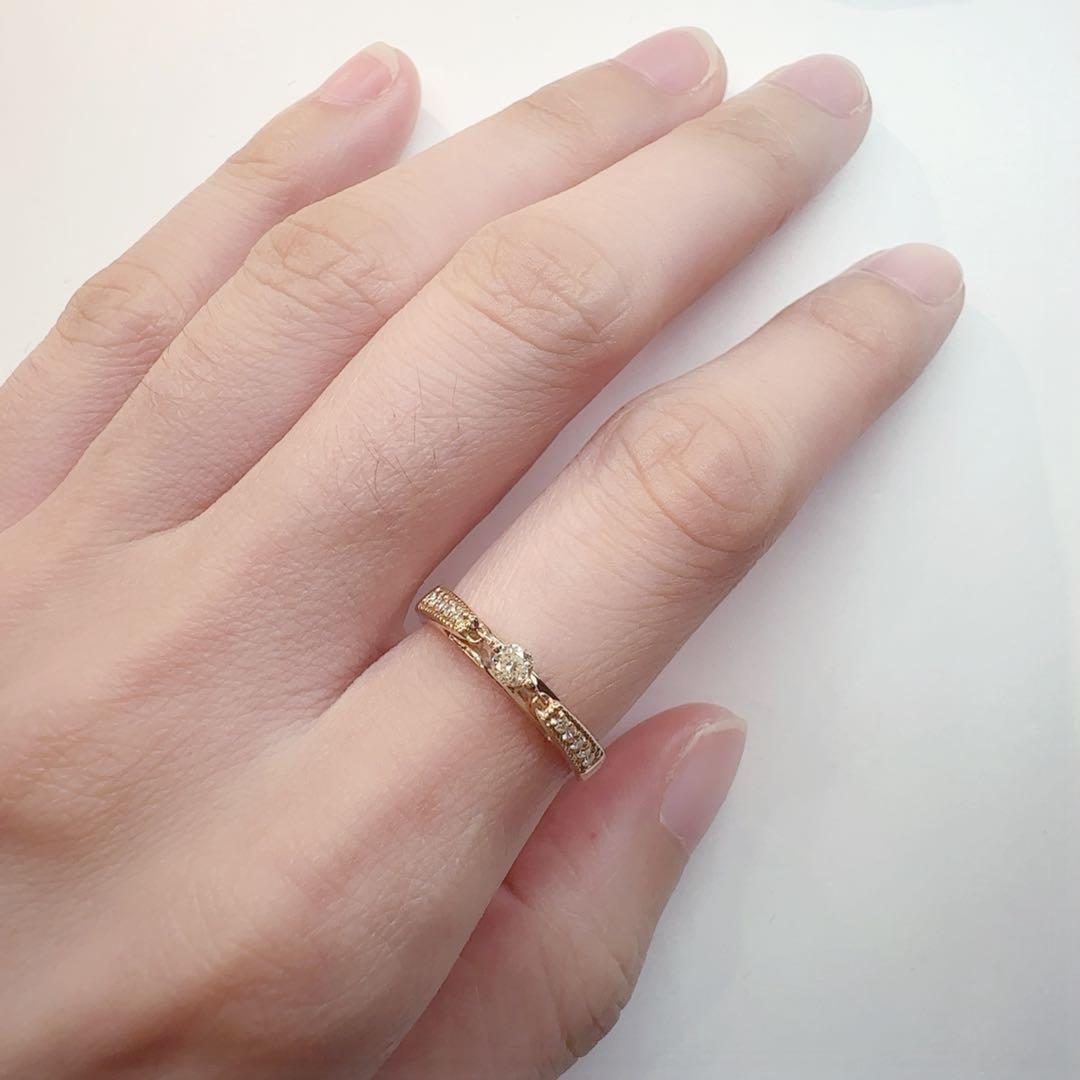 【K18】ダイヤモンド ダンシング　リング