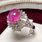 PT900 スタールビー ダイヤモンド リング 3.64ct