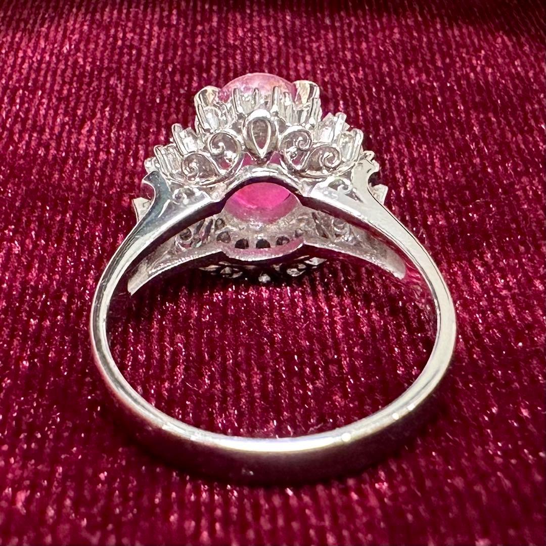 PT900 スタールビー ダイヤモンド リング 3.64ct