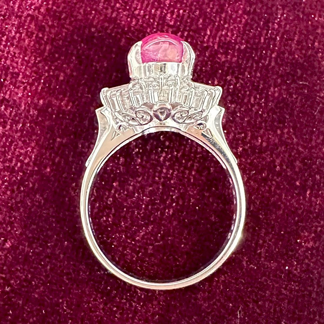 PT900 スタールビー ダイヤモンド リング 3.64ct