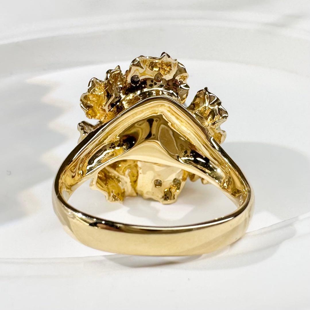 【K18】黒蝶パール 10.3mm リング