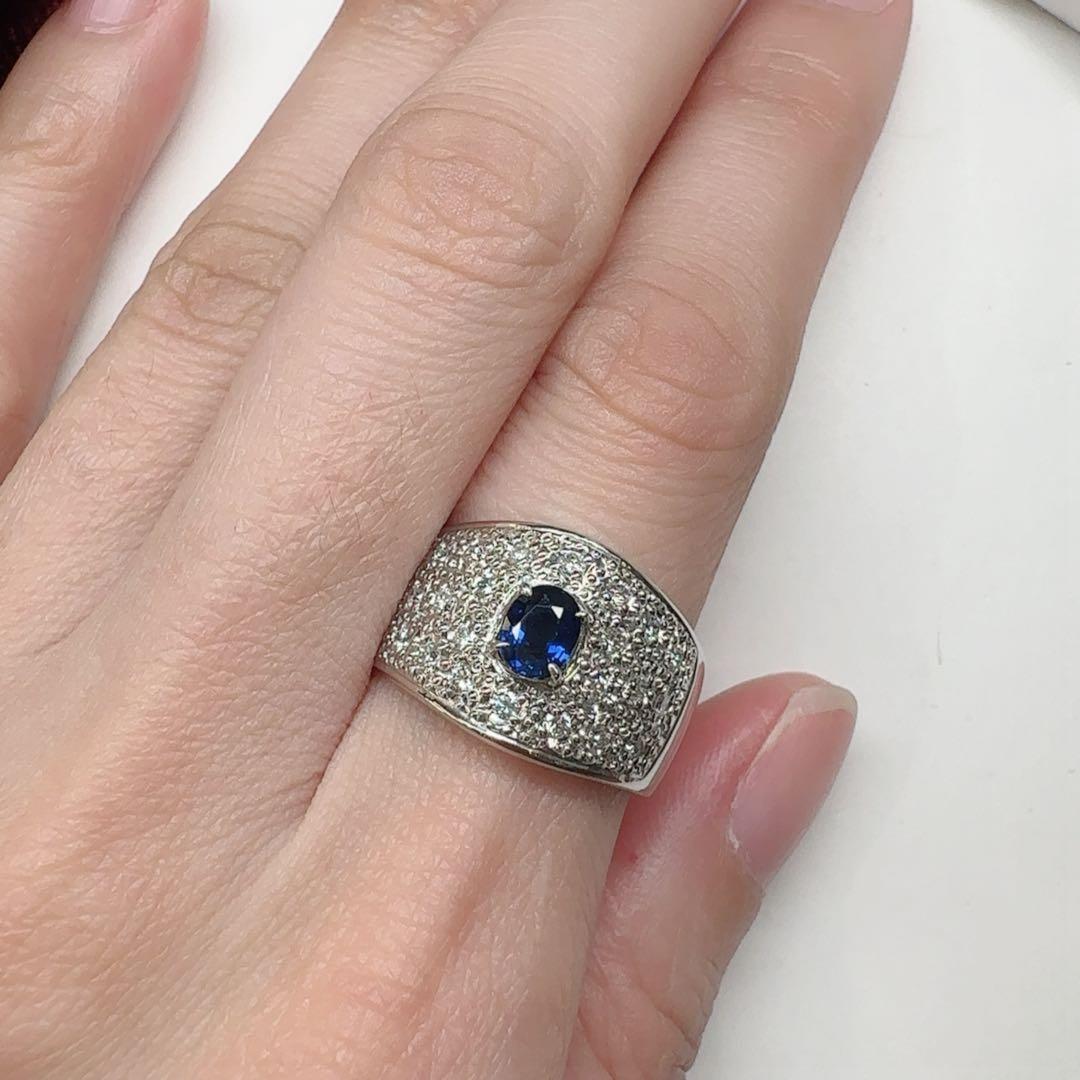 【美品】PT900 サファイア 0.34ct リング