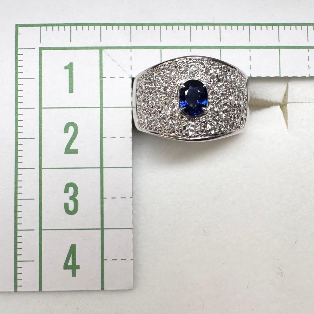 【美品】PT900 サファイア 0.34ct リング