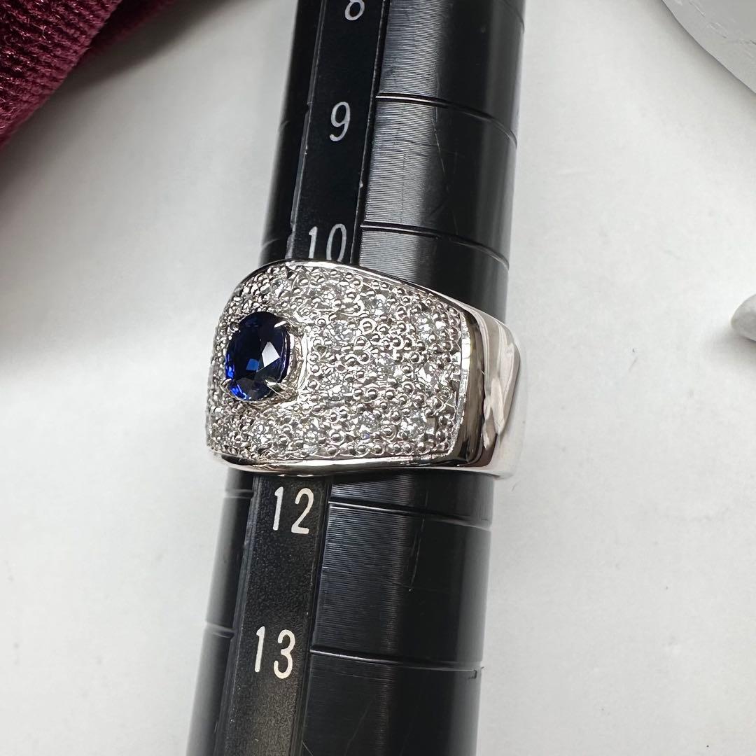 【美品】PT900 サファイア 0.34ct リング