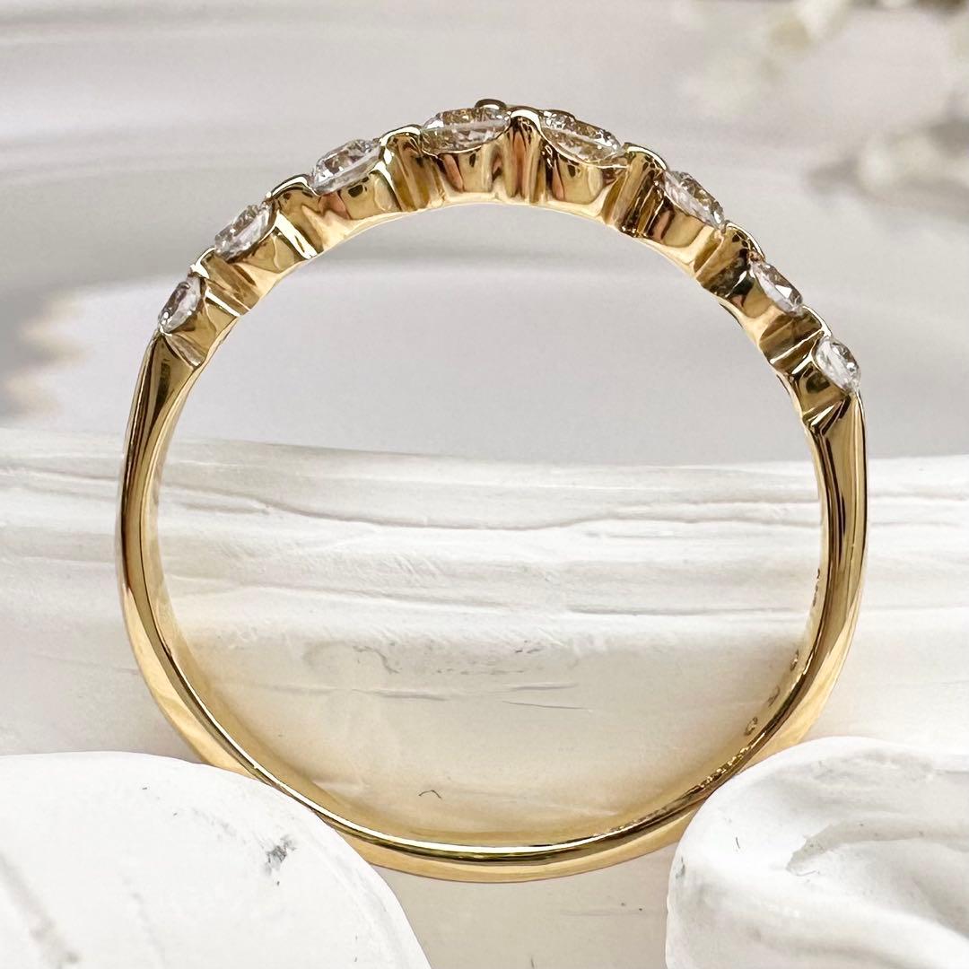 【K18】ダイヤモンド 0.50ct 一粒下がり デザイン ゴールド リング