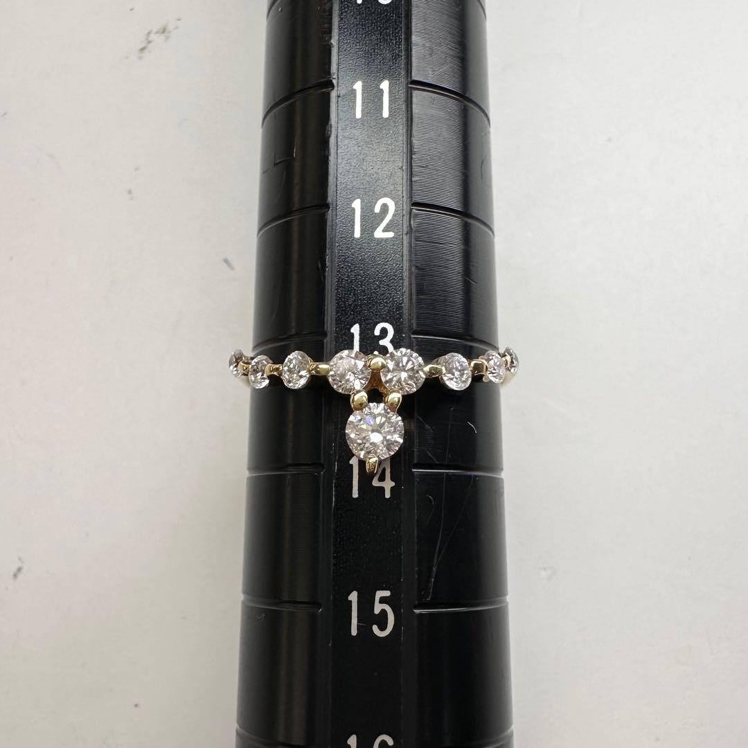【K18】ダイヤモンド 0.50ct 一粒下がり デザイン ゴールド リング