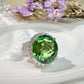 【美品】PT900 グリーントルマリン 7.69ctリング ダイヤ巻き