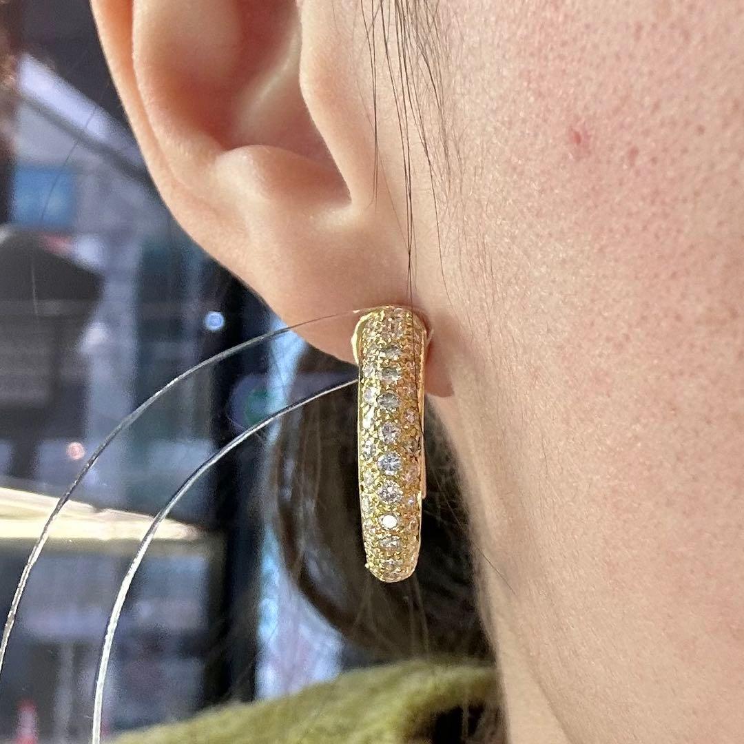 【K18】ダイヤモンド 2.0ct フープピアス 豪華デザイン