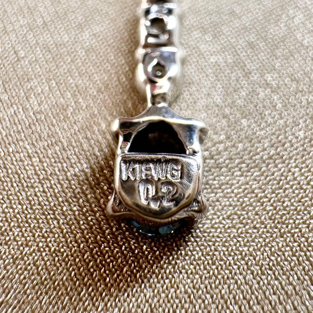 K18WG アレキサンドライト 0.20ct ダイヤモンド ネックレス 希少宝石